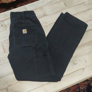 Carhartt Black Utility Carpenter Pants with Logo Patch